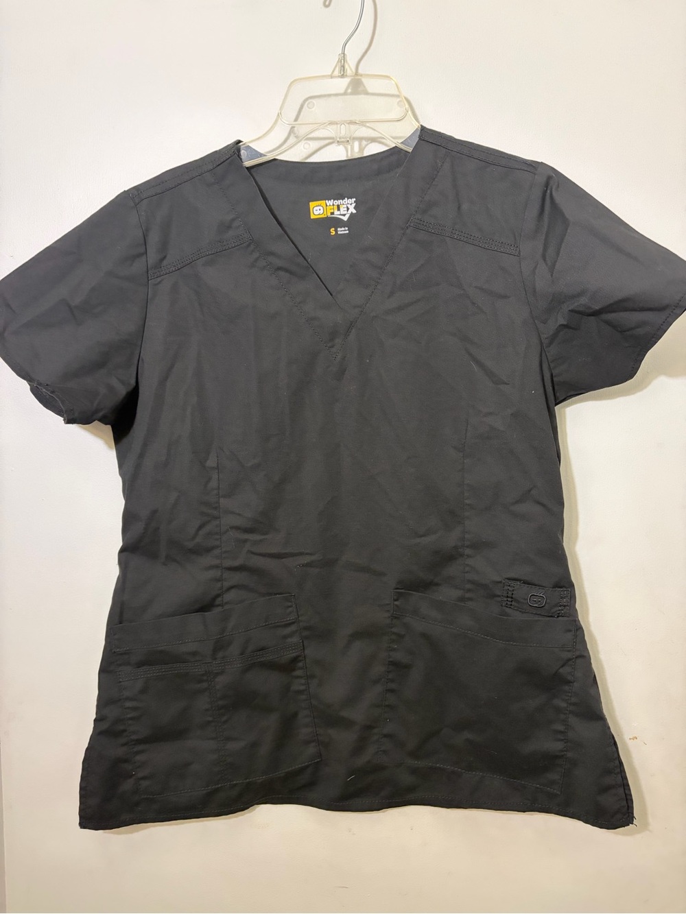 WonderWink Black V-Neck Scrub Top set small top medium pant